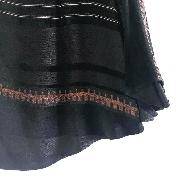 Zero + Maria Cornejo Luxe Stripe Asymmetrical Top in Black/Silver/Bronze - Picture 9 of 12